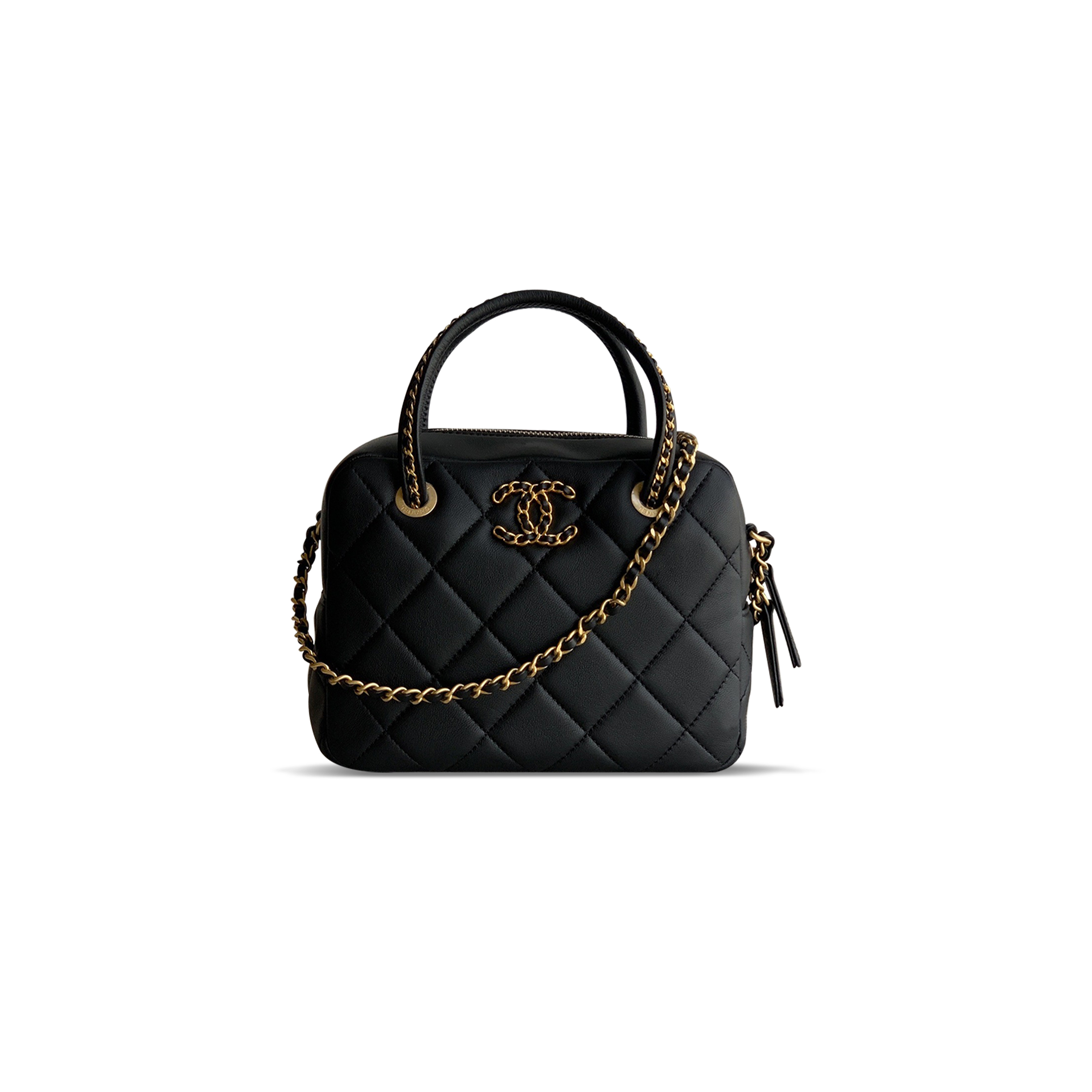 CHANEL 25C GOLD-TONE LAMBSKIN MINI BAG AS5300 (22*18*7cm)